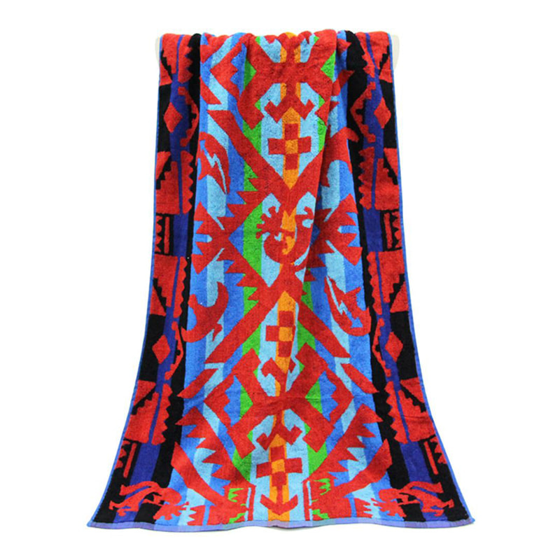 Cotton Jacquard Woven Terry Beach Towel