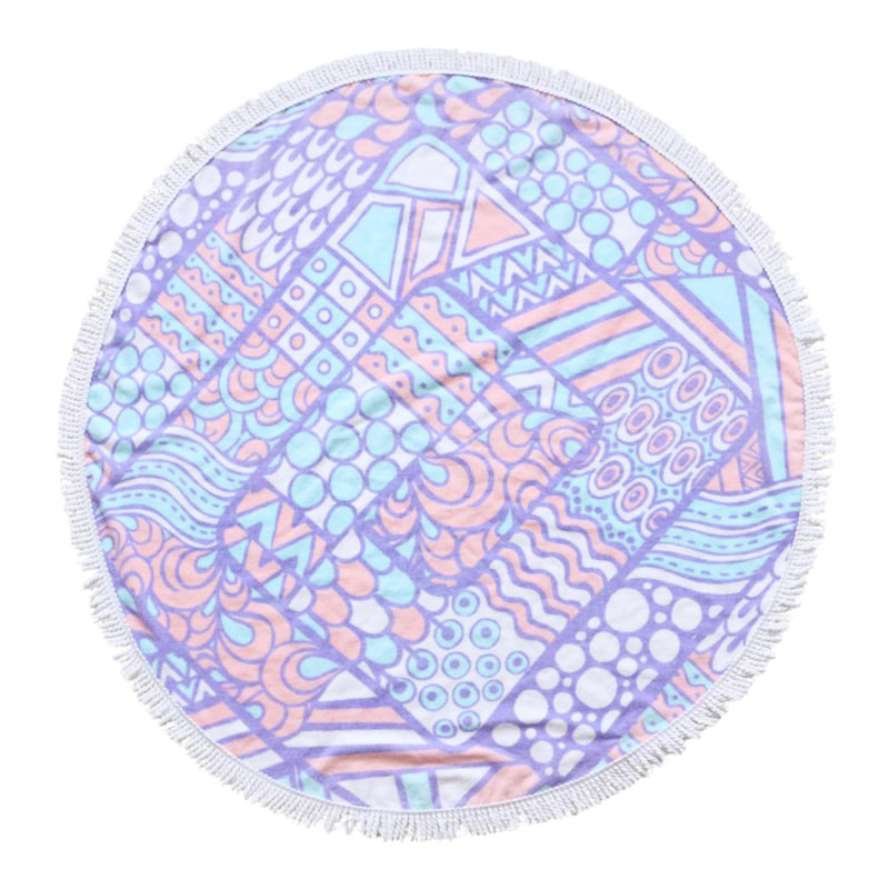 Cotton Round Beach Towel With Tassels