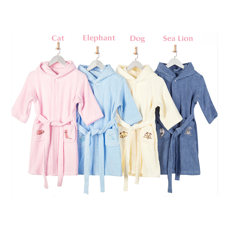 Cotton Bathrobe With Embroidery